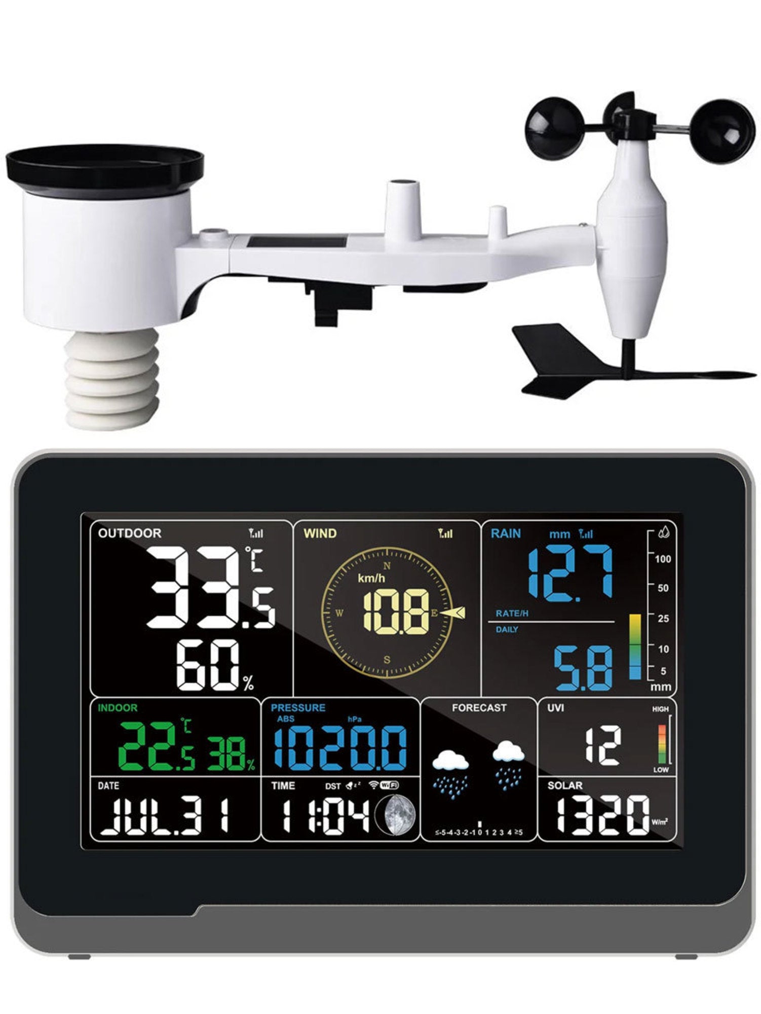 WS3980C-PRO TESA Prof 7.5 Inch Colour WIFI Weather Station with IOT Intelligent Linkage Control